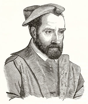 Old engraved portrait of Charles de Bourbon (1523 – 1590), French cardinal considered King of France by the Catholic Ligue. By unidentified author, published on Magasin Pittoresque, Paris, 1839