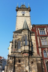 Detail of th tower of the astronomical clock of Prague, Czech Republic