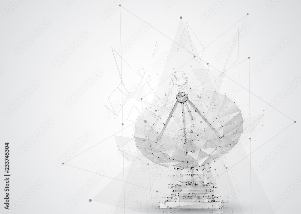 Wall mural abstract vector. radio antenna. astronomy and space research