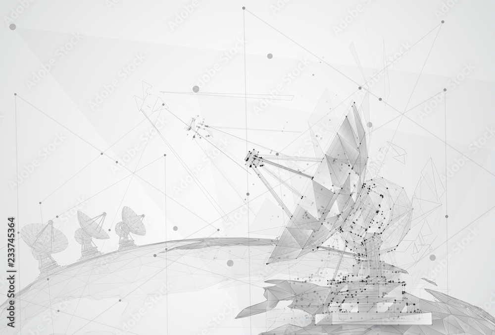 Wall mural abstract vector. radio antenna. astronomy and space research