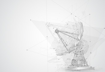 abstract vector. Radio antenna. astronomy and space research