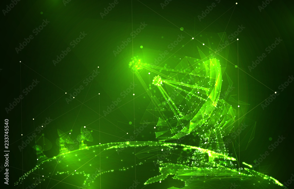 Wall mural abstract vector. radio antenna. astronomy and space research