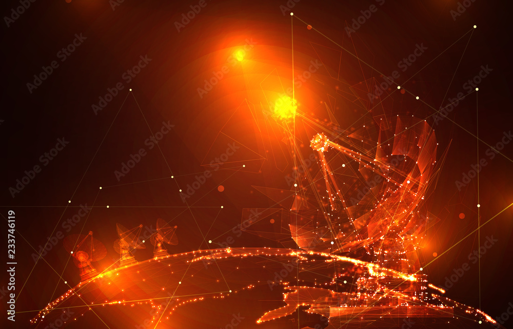 Wall mural abstract vector. radio antenna. astronomy and space research