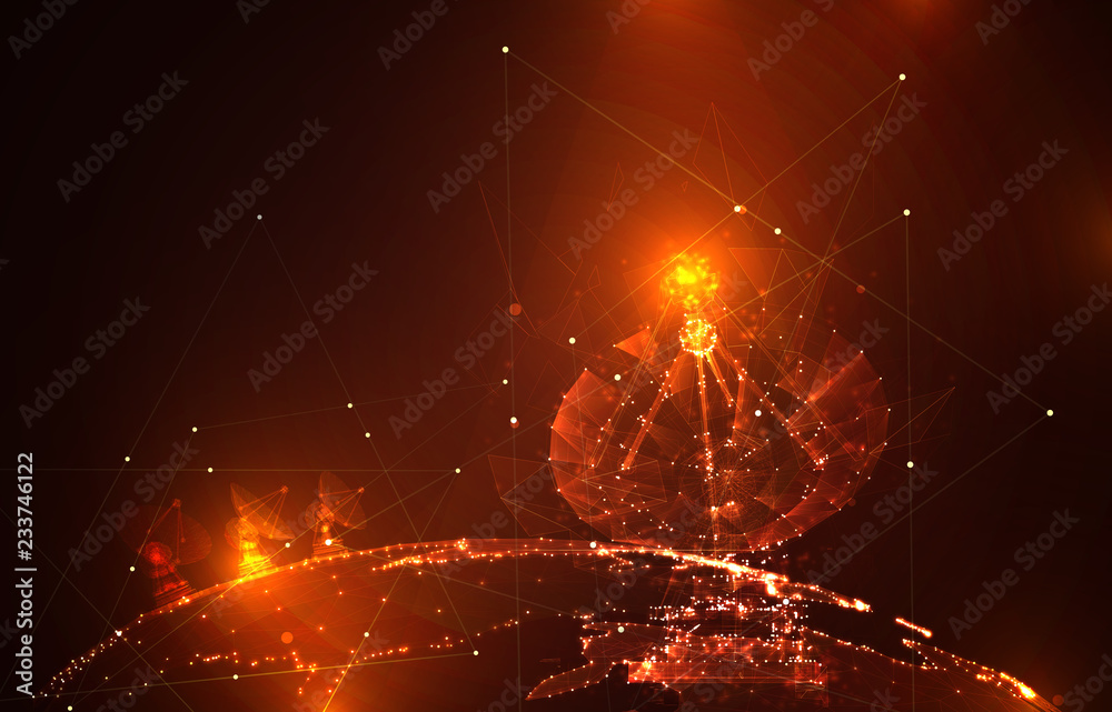 Wall mural abstract vector. radio antenna. astronomy and space research