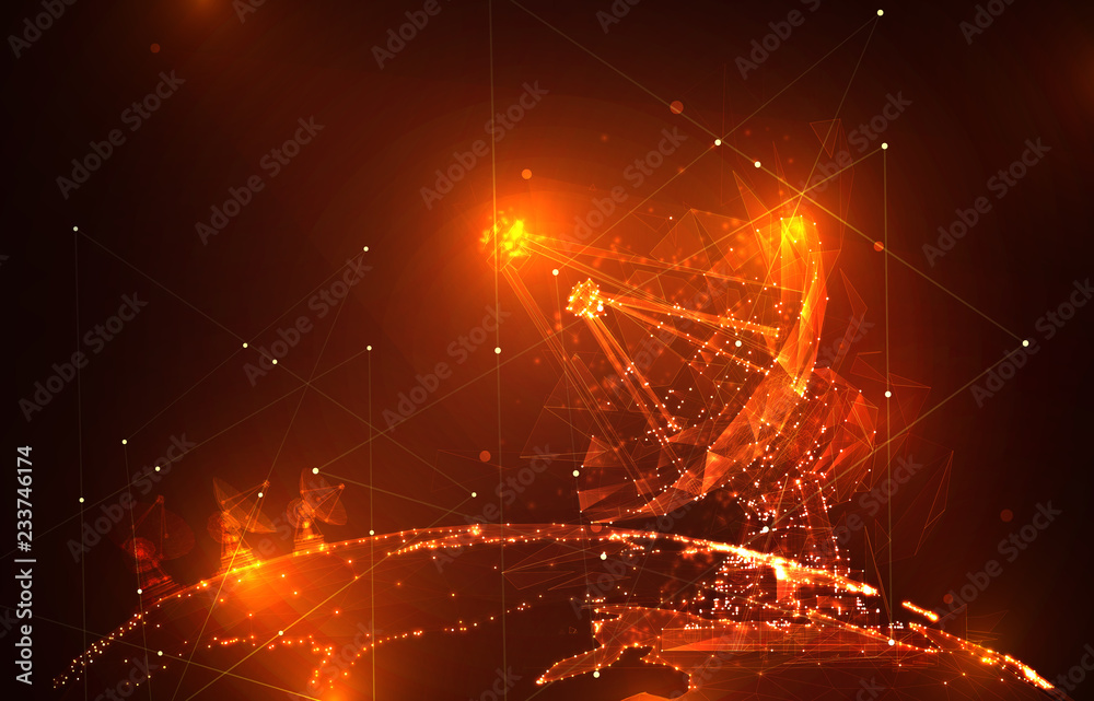 Wall mural abstract vector. radio antenna. astronomy and space research