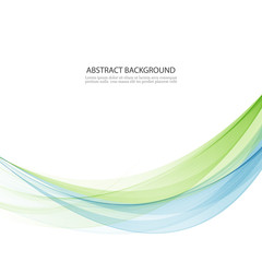 Abstract vector background, blue and green waved lines for brochure, website, flyer design.