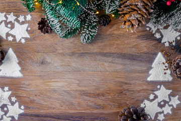 christmas decoration on wooden background 12