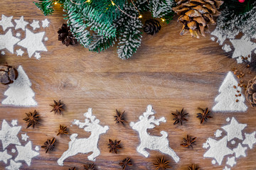 christmas decoration on wooden background 6