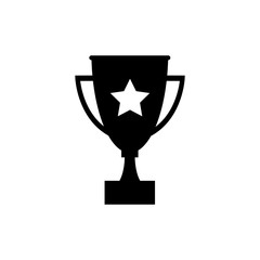 Winner trophy cup icon, logo on white background