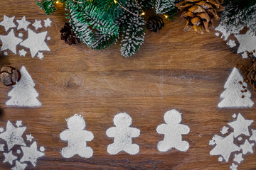christmas decoration on wooden background 2