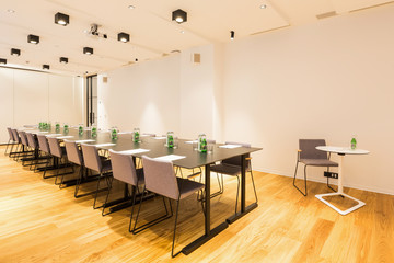 Interior of a conference room in a modern hotel