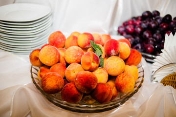 The wedding banquet decorated with decorations