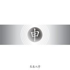 Four Pillars of Destiny. Chinese feng shui horoscope letters. Earthly Branches.