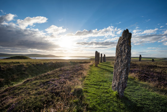 Great Britain, Scotland, Orkney, Mainland, Ring of Brodgar, Neolithic stone circle