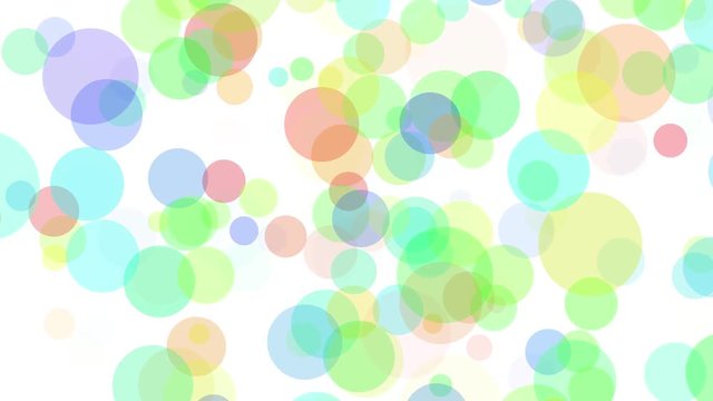 Pastel color dots floating up. Abstract background pattern animation with moving round shapes.