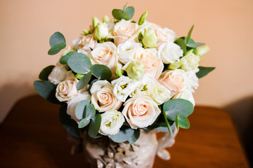 The wedding banquet decorated with decorations