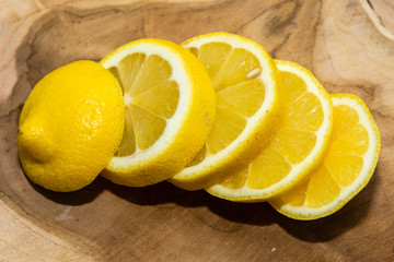 Close up of lemon slices.