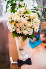 The wedding banquet decorated with decorations