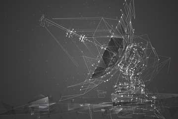 abstract vector. Radio antenna. astronomy and space research