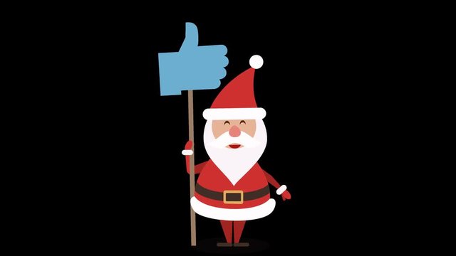 p&egrave;re no&euml;l et son pouce bleu (flat design , boucle avec couche alpha)