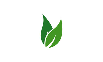 green leaf logo - obrazy, fototapety, plakaty