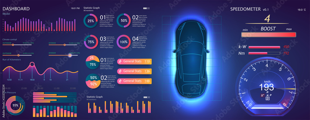 Poster futuristic user interface. hud ui. abstract virtual graphic touch user interface. car service in the