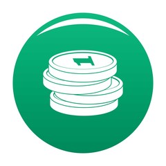 Concept coin icon. Simple illustration of concept coin vector icon for any design green