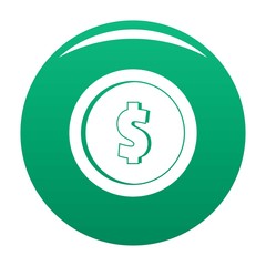 Obraz premium Design coin icon. Simple illustration of design coin vector icon for any design green