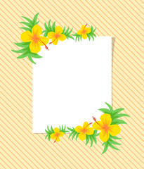 beautiful vector flower pattern with leaf on white background