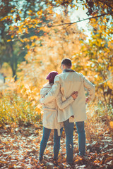 Fototapeta premium Couple in love hugging in nature
