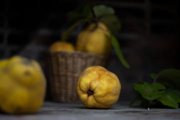 Quince in a basket