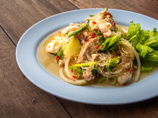 Close up Sour & spicy vermicelli salad