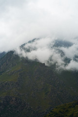 mount peak in a clouds. storm clouds over the mountain