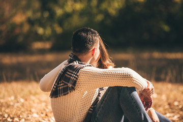 Happy couple resting in the park