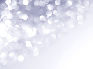 Silver abstract blured background and white bokeh