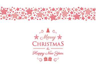 Design of Christmas calligraphy with decorations. Vector.