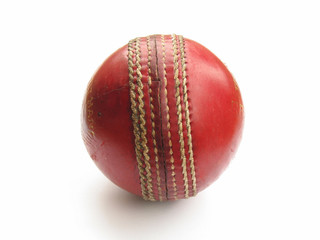Old red cricket ball