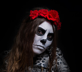 girl and halloween and mask