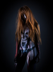 girl and halloween and mask