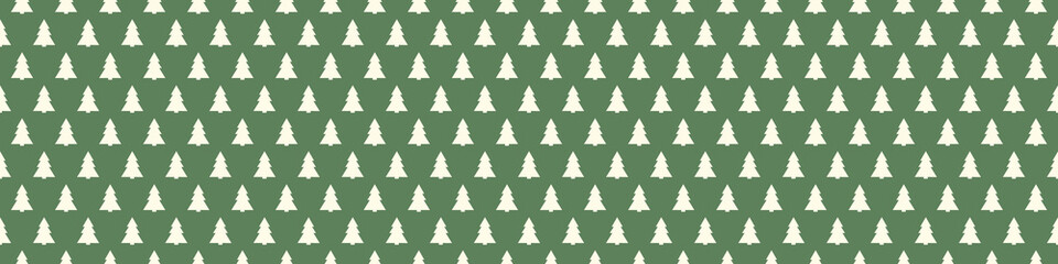Seamless texture with trees - background for Christmas. Vector.