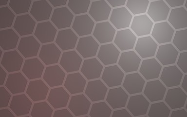 Honeycomb with color lighting, on a gray background. Perspective view on polygon look like honeycomb. Isometric geometry. 3D illustration