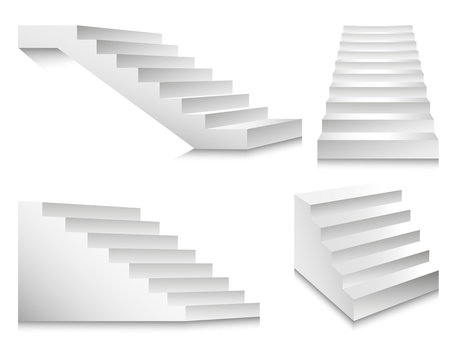 Stairs or staircases and podium ladders.
