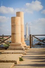 Plastic plant and columns in Caesarea