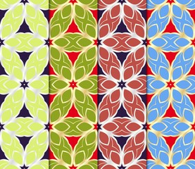 Set of Seamless texture on color background. Element for design. Geometric pattern. Vector illustration.