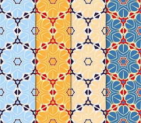 Set of colored geometric vector pattern. Vector illustration. ideal for creative and decorative projects