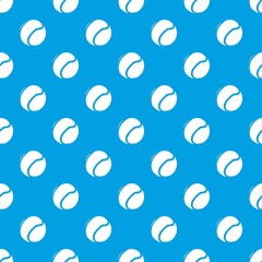 Tennis ball pattern vector seamless blue repeat for any use