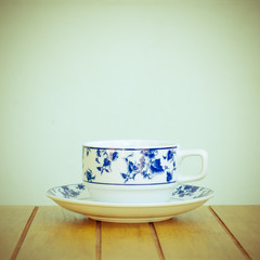 Cup of coffee on table