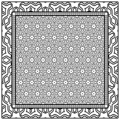 background, geometric pattern with ornate lace frame. illustration. for Scarf Print, Fabric, Covers, Scrapbooking, Bandana, Pareo, Shawl