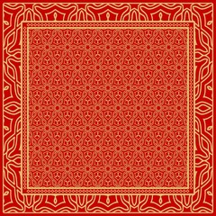 Design of a Geometric Flower Pattern. vector. For Print Bandana, Shawl, Carpet