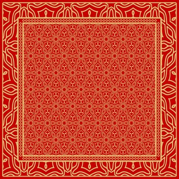 Design of a Geometric Flower Pattern. vector. For Print Bandana, Shawl, Carpet